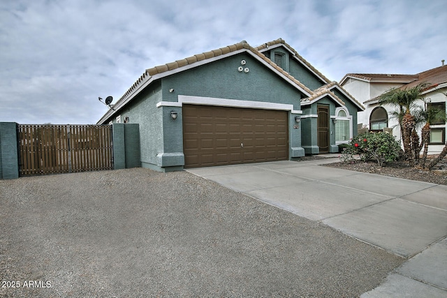 view of front of house with a garage