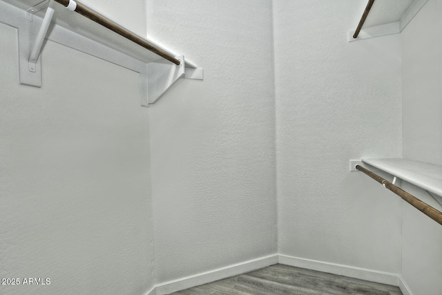 walk in closet featuring wood-type flooring