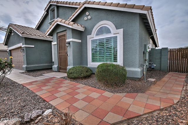 view of front of house with a garage