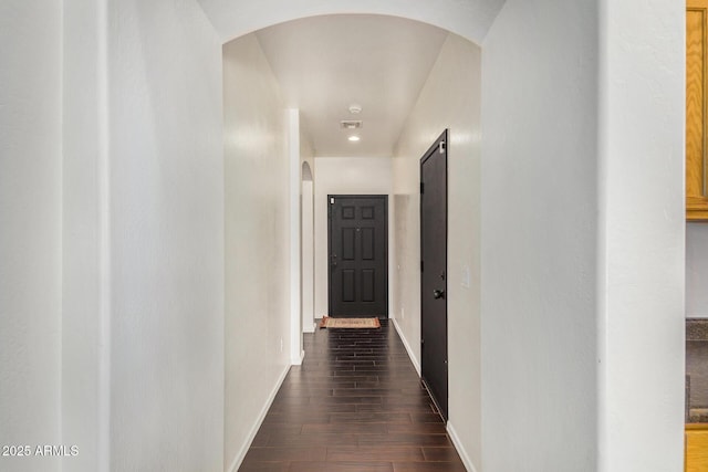 hall featuring dark hardwood / wood-style flooring