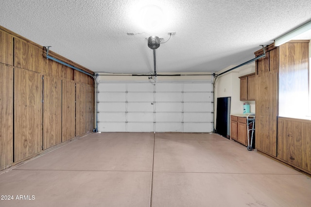 garage with wooden walls