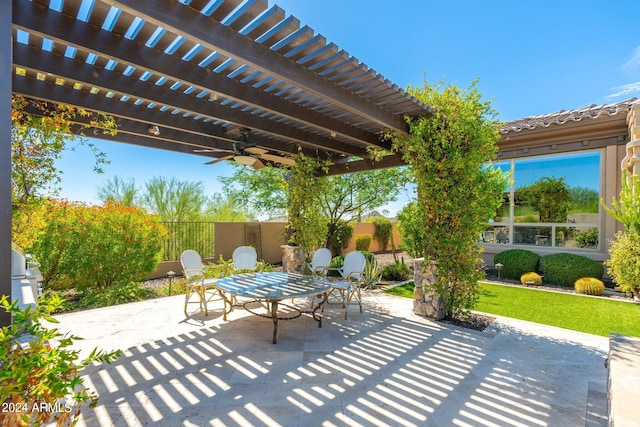 view of patio / terrace with a pergola