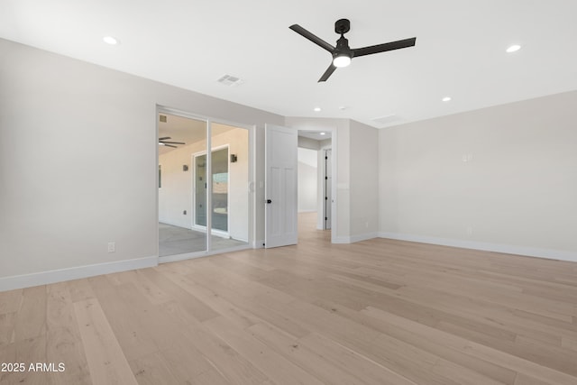 19622 W Pasadena Ave, Litchfield Park, AZ 85340 - unfurnished bedroom featuring visible vents, light wood finished floors, baseboards, and access to exterior
