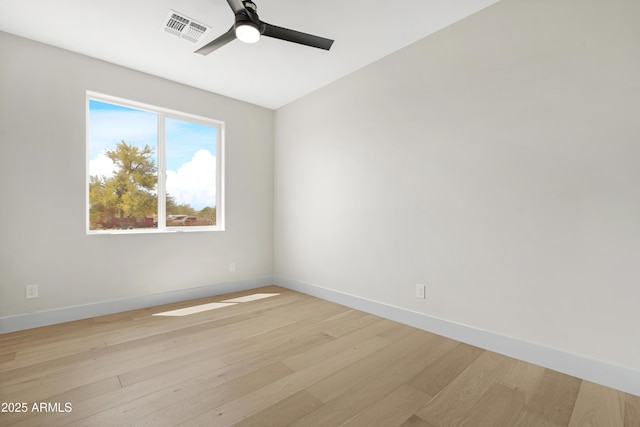 19622 W Pasadena Ave, Litchfield Park, AZ 85340 - empty room featuring visible vents, light wood-style flooring, ceiling fan, and baseboards