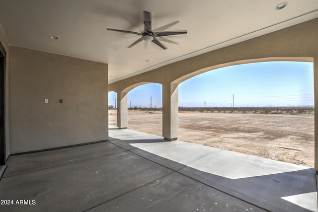 view of patio / terrace with ceiling fan