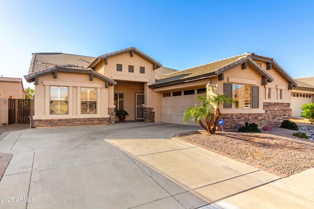 view of front of house with a garage