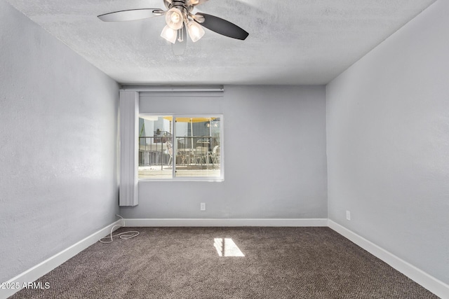 3416 N 44th St Unit 70, Phoenix, AZ 85018 - spare room with carpet, a ceiling fan, a textured ceiling, and baseboards
