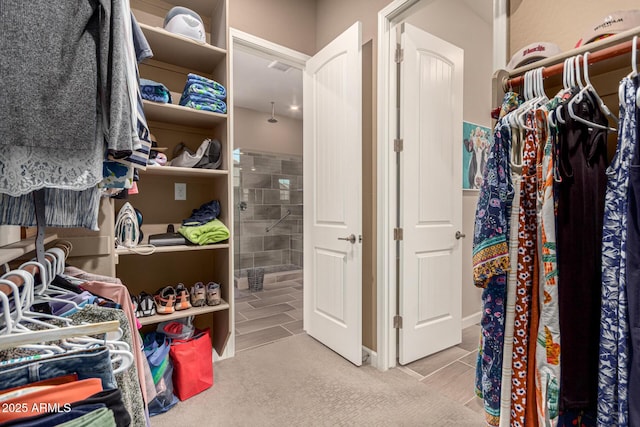 view of walk in closet