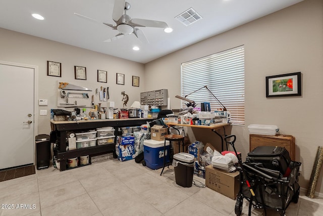 40128 N Integrity Trl, Anthem, AZ 85086 - miscellaneous room featuring ceiling fan, recessed lighting, and tile patterned flooring