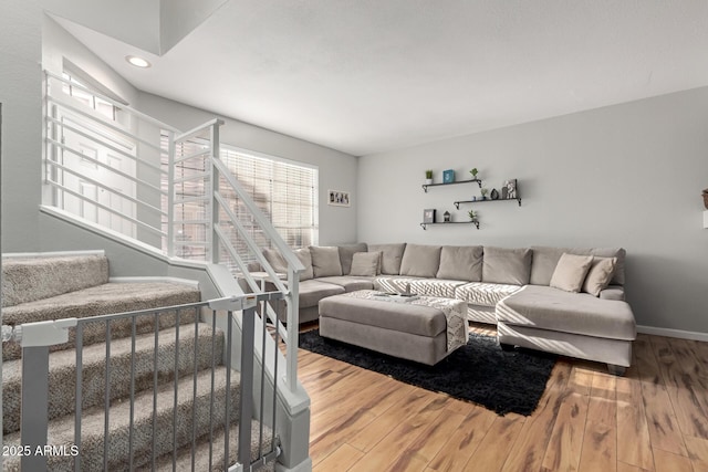 living room featuring hardwood / wood-style floors