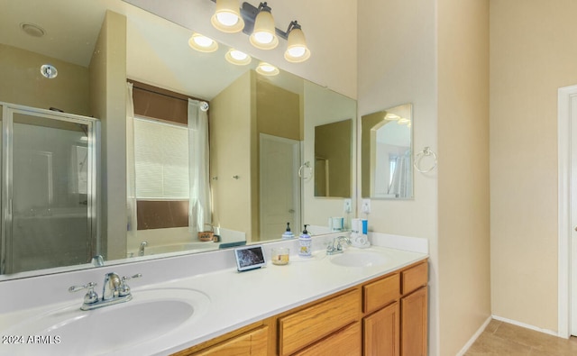 bathroom featuring vanity and tile patterned floors