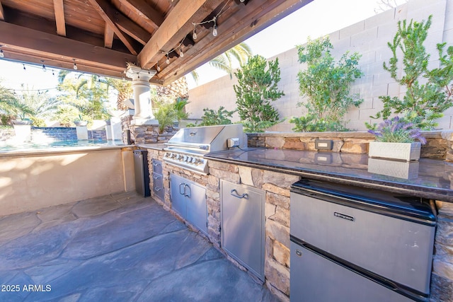 view of patio with area for grilling