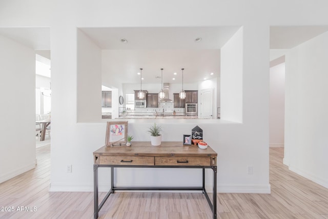 interior space featuring light hardwood / wood-style flooring