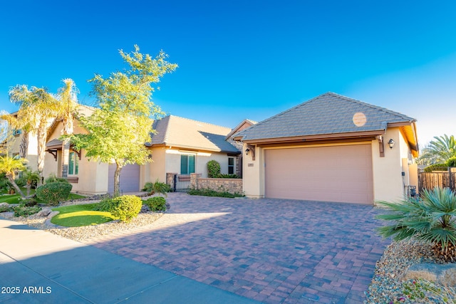 view of front of home with a garage