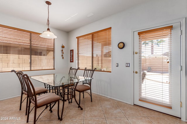 view of tiled dining room