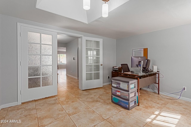 4419 W Vogel Ave, Glendale, AZ 85302 - office featuring light tile patterned floors and french doors