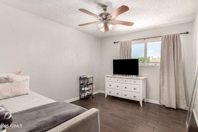 4419 W Vogel Ave, Glendale, AZ 85302 - bedroom with dark wood finished floors, a textured ceiling, and ceiling fan