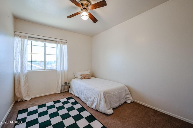 4306 E Raven Rd, Phoenix, AZ 85044 - bedroom with carpet flooring, baseboards, and ceiling fan