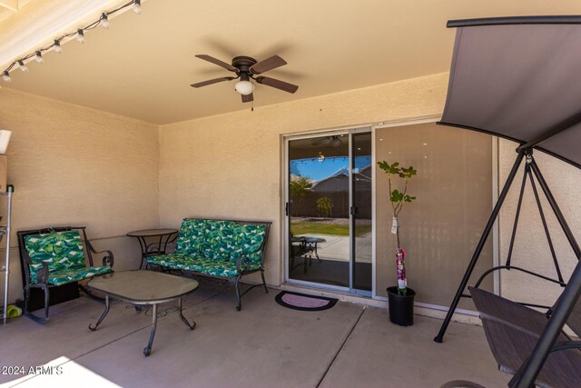 view of patio / terrace with ceiling fan