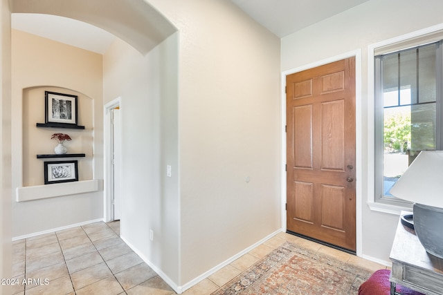 view of tiled foyer