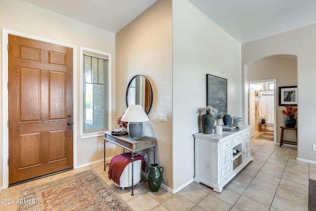 view of tiled foyer entrance