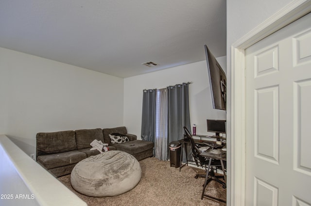 interior space with light colored carpet