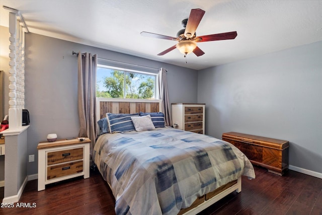 11621 N 39th Dr, Phoenix, AZ 85029 - bedroom with wood finished floors, baseboards, and a ceiling fan