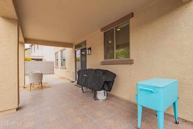 view of patio / terrace with a grill