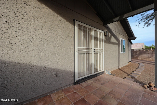 view of home's exterior with a patio