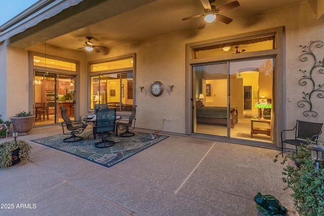 view of patio / terrace with ceiling fan