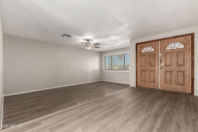 14408 N 35th Ave, Phoenix, AZ 85053 - entryway with a textured ceiling, wood-type flooring, and ceiling fan