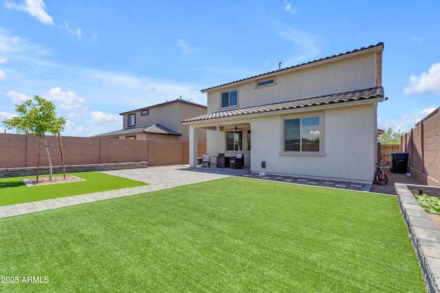 12370 W Cassia Trl, Peoria, AZ 85383 - rear view of house featuring a patio, a tiled roof, and stucco siding