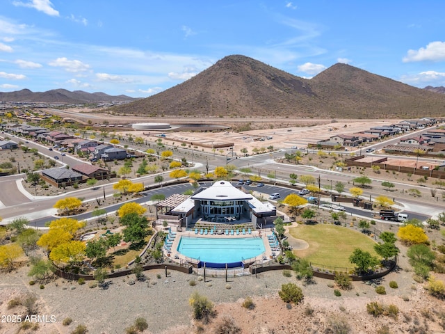 12370 W Cassia Trl, Peoria, AZ 85383 - bird's eye view of a pool area and a mountain backdrop