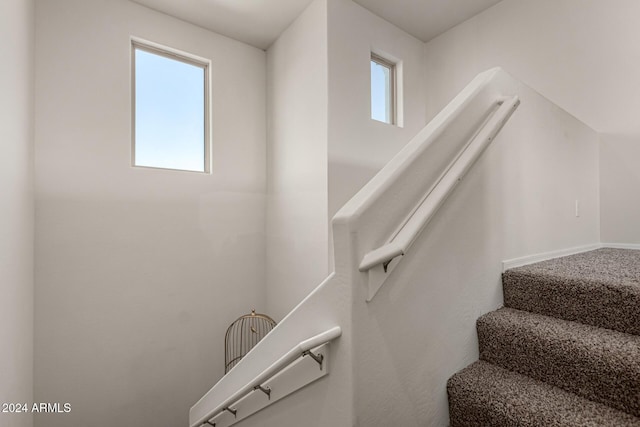 staircase featuring plenty of natural light