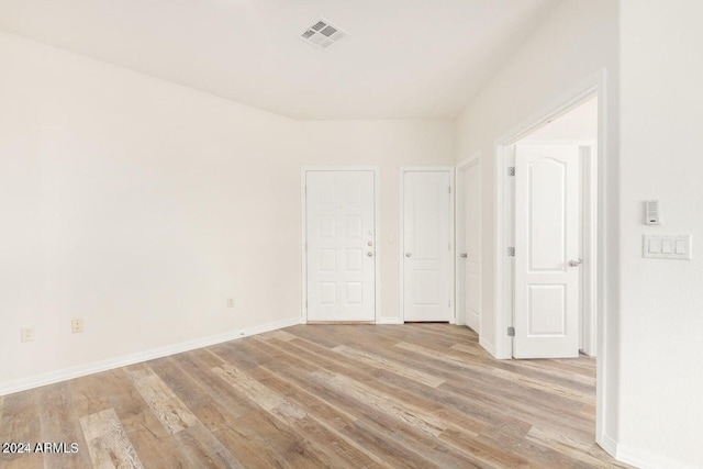 empty room featuring light wood-type flooring