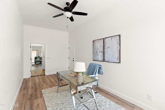 81 E Smoke Tree Rd, Gilbert, AZ 85296 - office with light wood-style flooring and ceiling fan