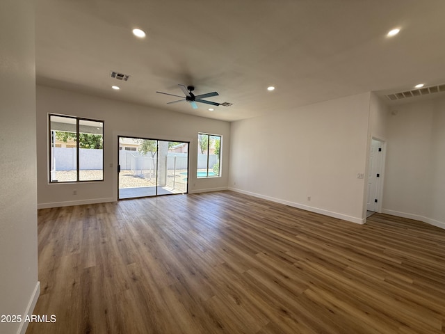 81 E Smoke Tree Rd, Gilbert, AZ 85296 - spare room with recessed lighting, a ceiling fan, and wood finished floors
