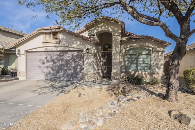 view of front of home with a garage