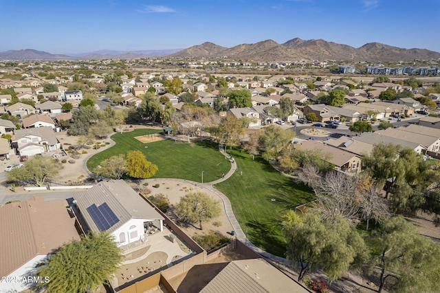 bird's eye view featuring a mountain view