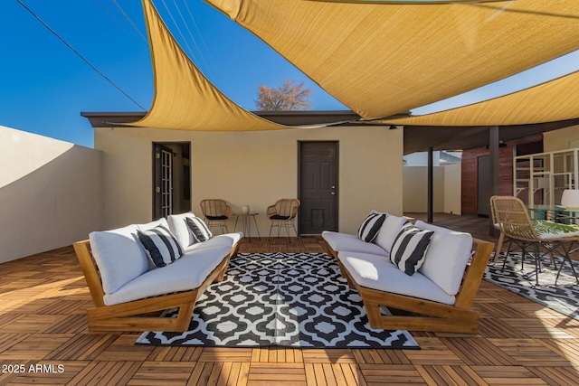 view of patio with an outdoor hangout area