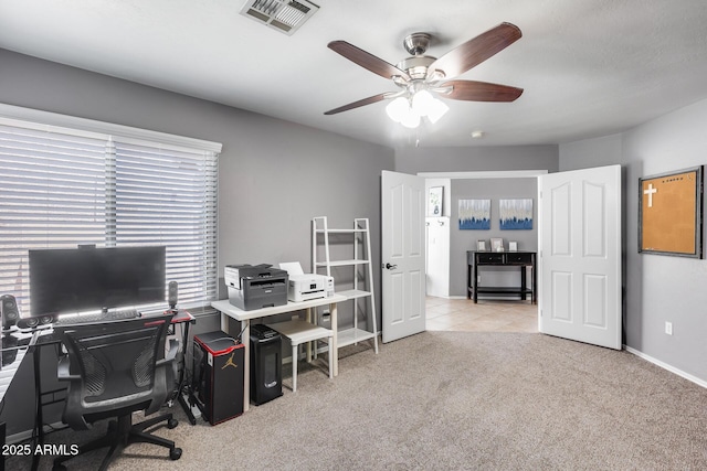 7435 W Trails Dr, Glendale, AZ 85308 - home office with ceiling fan and carpet