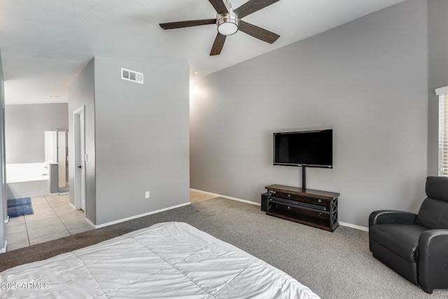 7435 W Trails Dr, Glendale, AZ 85308 - bedroom with carpet flooring, ensuite bath, and a ceiling fan