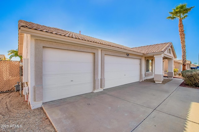 exterior space featuring a garage