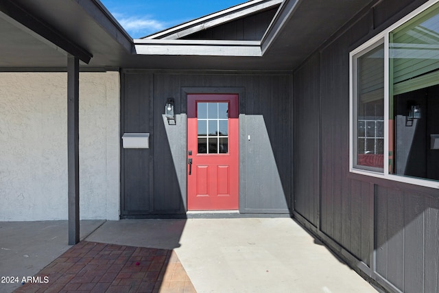 view of doorway to property