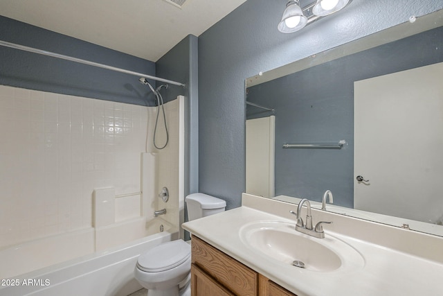 8660 E Nido Ave, Mesa, AZ 85209 - bathroom with vanity, tub / shower combination, and a textured wall