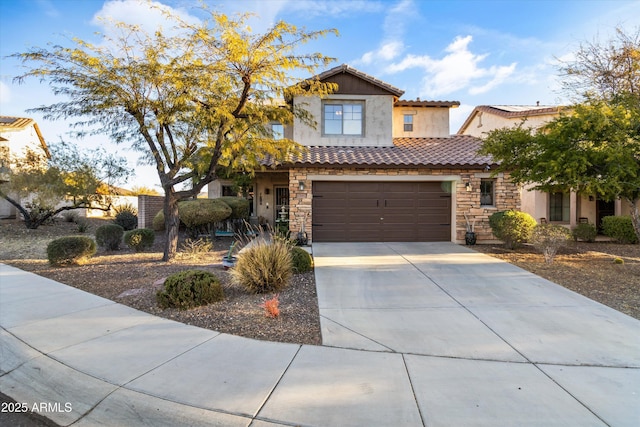 view of front of property featuring a garage