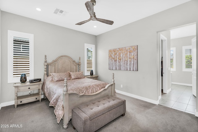 11233 N Blakely St, Surprise, AZ 85388 - carpeted bedroom with baseboards, recessed lighting, and ceiling fan