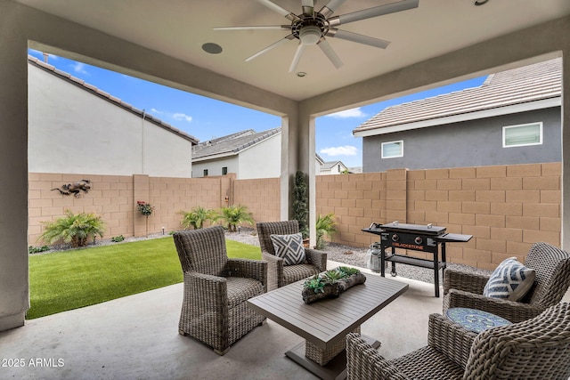 11233 N Blakely St, Surprise, AZ 85388 - view of patio with ceiling fan and an outdoor hangout area