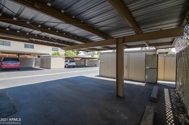 view of patio / terrace with a carport