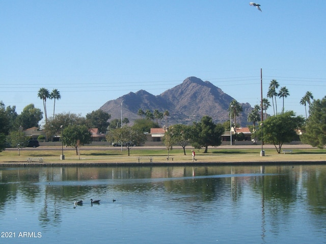 property view of water featuring a mountain view